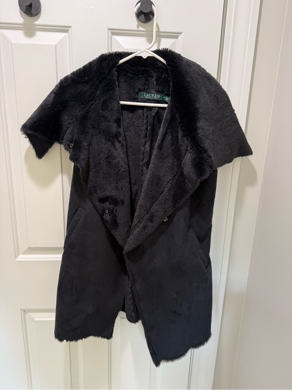 Lauren Ralph Lauren Black Faux Shearling Teddy Jacket